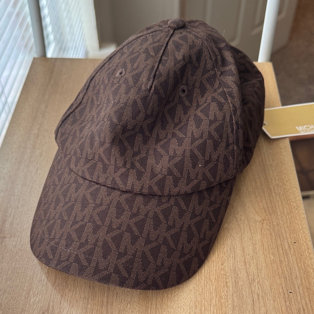 NWT Michael Kors Dark Brown Monogram Hat